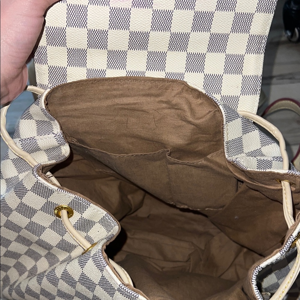 Louis Vuitton Cream and Gray Checkered Backpack - Picture 3 of 3